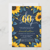 60誕生日ひまわり写真 招待状 (正面)