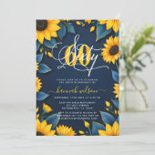 60誕生日ひまわり写真 招待状 (スタンド正面)