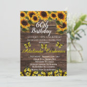 60誕生日ひまわり招待状 招待状 (スタンド正面)