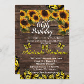 60誕生日ひまわり招待状 招待状 (正面/裏面)