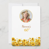 60誕生日ひまわり素朴フローラ写真 招待状 (裏面)