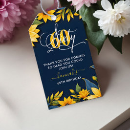 60誕生日ひまわり素朴 ギフトタグ