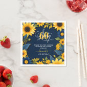 60誕生日ひまわり素朴 スタンダードカクテルナプキン (インサイチュ)