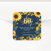 60誕生日ひまわり スクエアシール