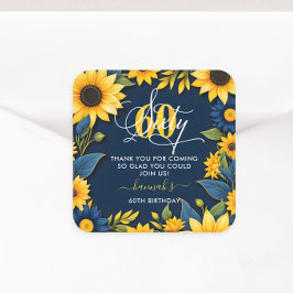 60誕生日ひまわり スクエアシール