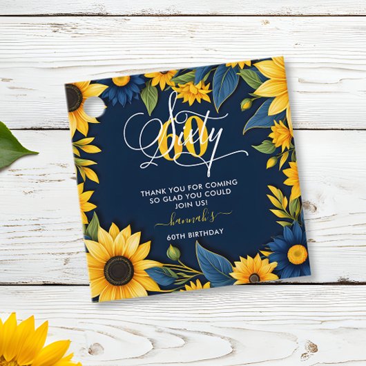 60誕生日ひまわり フェイバータグ