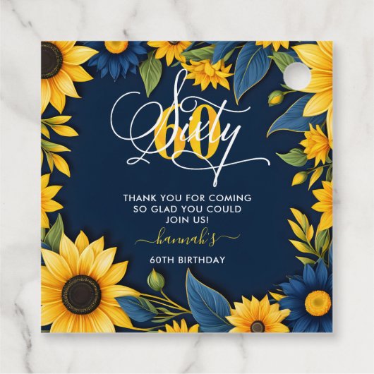 60誕生日ひまわり フェイバータグ (裏面)