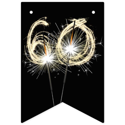 60誕生日またはアニバーサリーパーティーバンティング バンティングフラッグ (第1の旗)