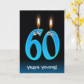 60誕生日ろうそく – 目玉 カード (黄色い花)