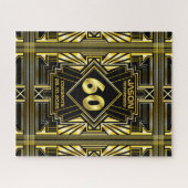 60誕生日アールデコ金ゴールドブラック素晴らしギャツビー ジグソーパズル (横)