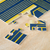 60誕生日アールデコ金ゴールドブルー素晴らしギャツビー ジグソーパズル (側面)