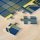 60誕生日アールデコ金ゴールドブルー素晴らしギャツビー ジグソーパズル (側面)