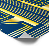 60誕生日アールデコ金ゴールドブルー素晴らしギャツビー ポスター (角)