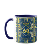 60誕生日アールデコ金ゴールドブルー素晴らしギャツビー