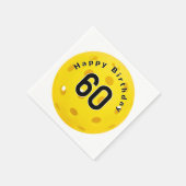 60誕生日イエローピックボール スタンダードカクテルナプキン (角)