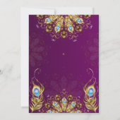 60誕生日インディアンエスニックピンク金ゴールド孔雀 招待状 (裏面)