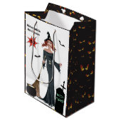 60誕生日ウィメンズニューおもしろいウィッチお願い ミディアムペーパーバッグ (正面アングル)