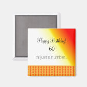 60誕生日オレンジパターン マグネット (正面/裏面)