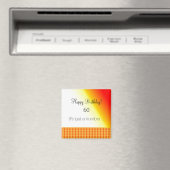 60誕生日オレンジパターン マグネット (インサイチュ (食洗機))