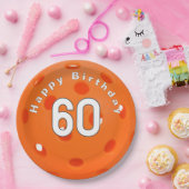 60誕生日オレンジピックボール ペーパープレート (パーティー)