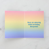 60誕生日カラフル:虹# 60、名前をカスタムする カード (内部)