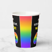 60誕生日カラフル：虹# 60、名前をカスタムする 紙コップ (左)
