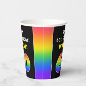 60誕生日カラフル：虹# 60、名前をカスタムする 紙コップ (右)