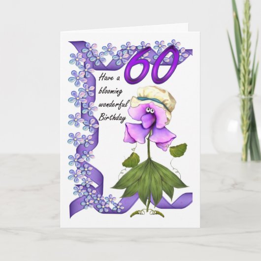 60誕生日カードmoonies可愛いブロッマー, カード (正面)