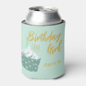60誕生日ガールキュートカップケーキグリーンクーラーボックス 缶クーラー (缶正面)