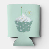 60誕生日ガールキュートカップケーキグリーンクーラーボックス 缶クーラー (裏面)