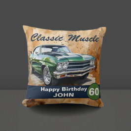 60誕生日クラシックマッスルカー クッション