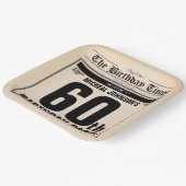 60誕生日クラシックヴィンテージオールド新聞カスタム ペーパープレート (傾斜あり)
