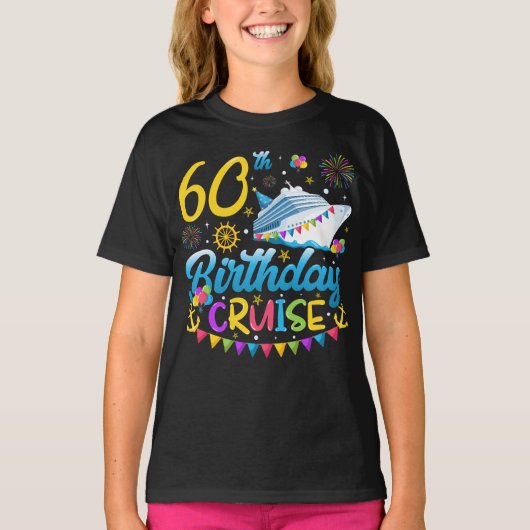 60誕生日クルーズBデイパーティーガール Tシャツ (正面)