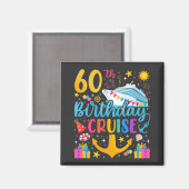 60誕生日クルーズBデイパーティースクエア マグネット (正面/裏面)