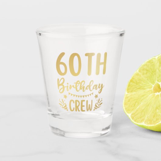 60誕生日クルー60パーティークルー撮影ガラス ショットグラス (正面)