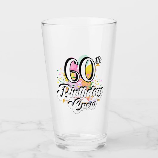 60誕生日クルー60パーティークルー飲みグラス タンブラーグラス (正面)