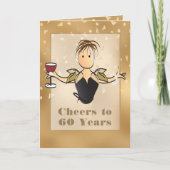 60誕生日グリッタースパークルスファーブル カード (正面)