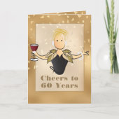 60誕生日グリッタースパークルスファーブル カード (正面)