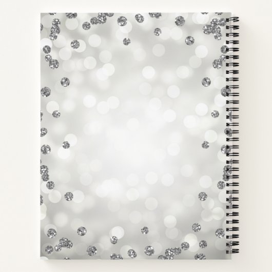 60誕生日ゲストブックシルバーグラムライツティール（緑がかった色） ノートブック (裏面)