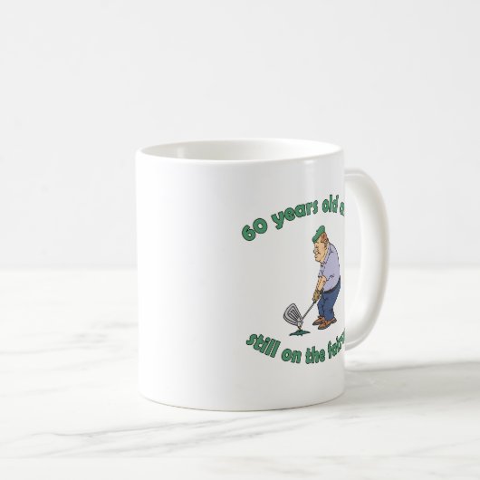 60誕生日ゴルファーGagギフト コーヒーマグカップ (正面右)