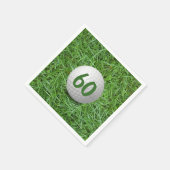 60誕生日ゴルフボールオングラスナプキンス スタンダードカクテルナプキン (角)