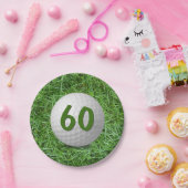 60誕生日ゴルフボールオングラス紙プレート ペーパープレート (パーティー)