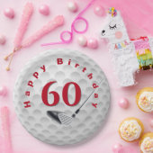 60誕生日ゴルフボールデザイン紙プレート ペーパープレート (パーティー)