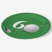 60誕生日ゴルフボール&クラブ ペーパープレート (アングル)