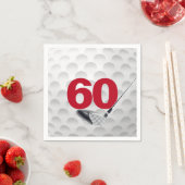 60誕生日ゴルフボール スタンダードカクテルナプキン (インサイチュ)