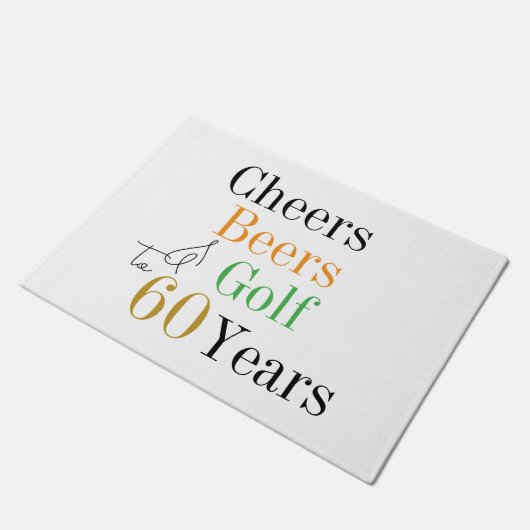 60誕生日ゴルフ応援ビアーズミニマル ドアマット (アングル)