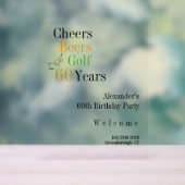 60誕生日ゴルフ応援ビーズウェルカムミニマル アクリルサイン (ニュートラル)