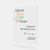 60誕生日ゴルフ応援ビーズウェルカムミニマル アクリルサイン (傾斜)