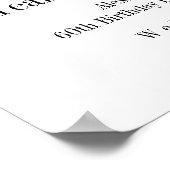 60誕生日ゴルフ応援ビーズウェルカムミニマル ポスター (角)