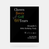 60誕生日ゴルフ応援ビーズウェルカム アクリルサイン (正面)